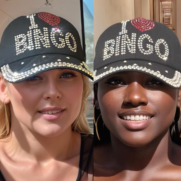 Women’s Rhinestone Baseball Cap Distressed Denim Gift Accessory - Picture 5 of 9